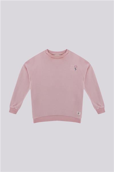 Tyess Basic Kız Çocuk Gül Kurusu SweatshirtTyess Basic Kız Çocuk Gül Kurusu Sweatshirt