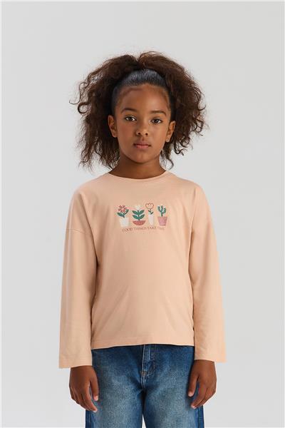 Tyess Basic Kız Çocuk Gül Kurusu TshirtTyess Basic Kız Çocuk Gül Kurusu Tshirt