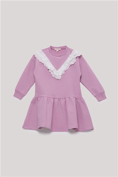 Tyess Basic Kız Çocuk Pembe Elbise
