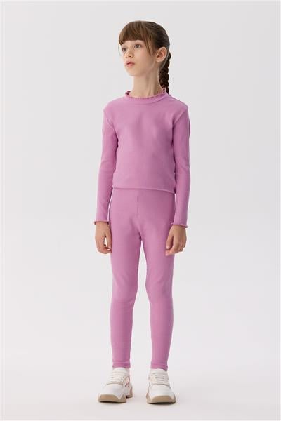 Tyess Basic Kız Çocuk Pembe Tayt