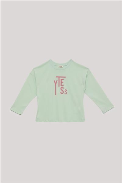 Tyess Basic Kız Çocuk Yeşil T-Shirt
