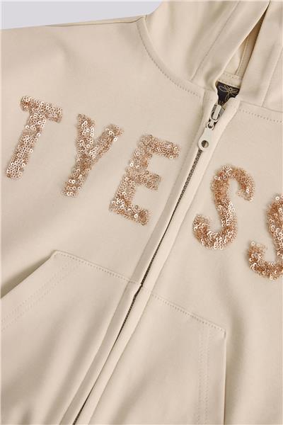 Tyess Girl Beige Tracksuit TopTyess Girl Beige Tracksuit Top