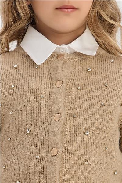 Tyess Girl Beige CardiganTyess Girl Beige Cardigan