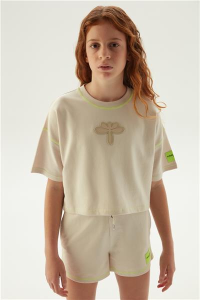 Tyess Kız Çocuk Bej T-Shirt