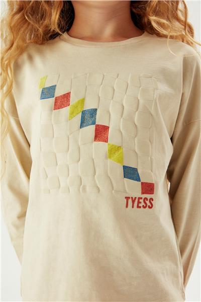 Tyess Kız Çocuk Bej T-Shirt