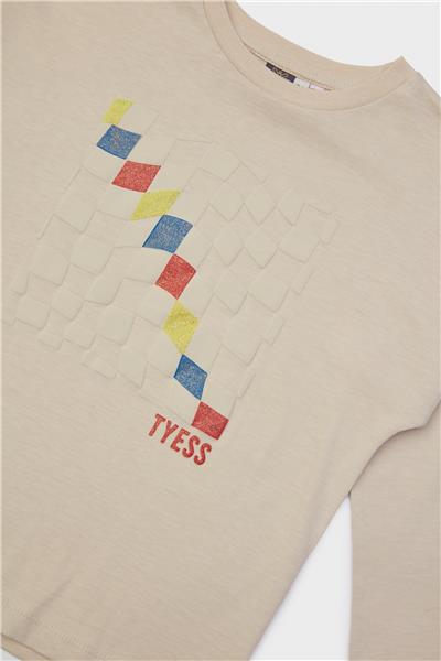 Tyess Kız Çocuk Bej T-Shirt
