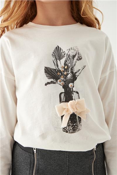 Tyess Kız Çocuk Bej T-Shirt