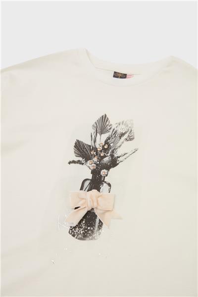 Tyess Kız Çocuk Bej T-Shirt
