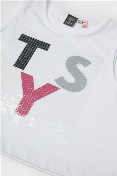 Tyess Kız Çocuk Beyaz Atlet
