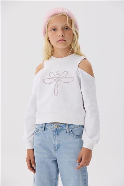 Tyess Kız Çocuk Beyaz Sweatshirt