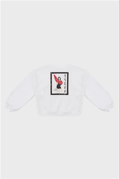 Tyess Kız Çocuk Beyaz Sweatshirt