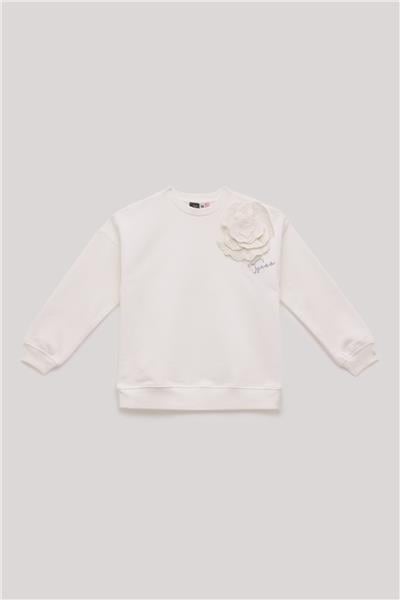 Tyess Kız Çocuk Beyaz Sweatshirt