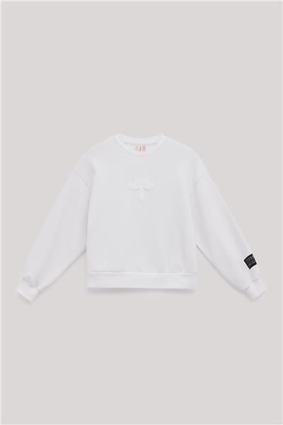 Tyess Kız Çocuk Beyaz Sweatshirt