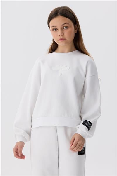 Tyess Kız Çocuk Beyaz Sweatshirt