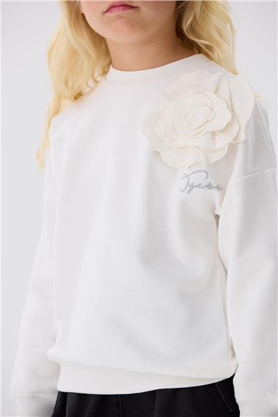 Tyess Kız Çocuk Beyaz Sweatshirt