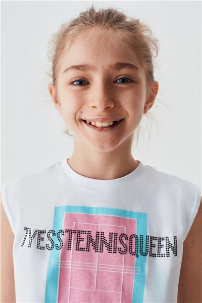 Tyess Kız Çocuk Beyaz T-Shirt