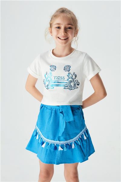Tyess Kız Çocuk Beyaz T-Shirt