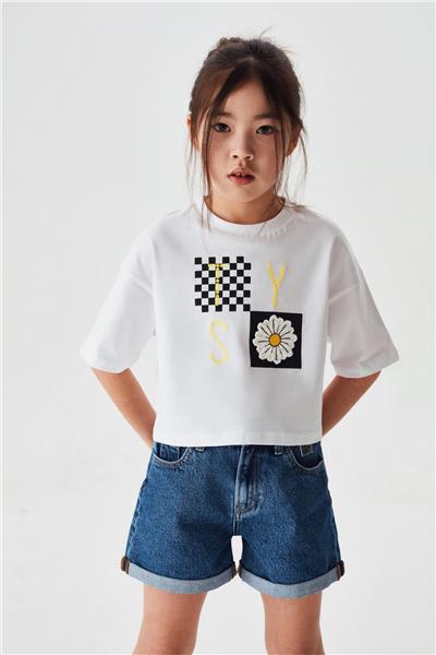 Tyess Kız Çocuk Beyaz T-Shirt