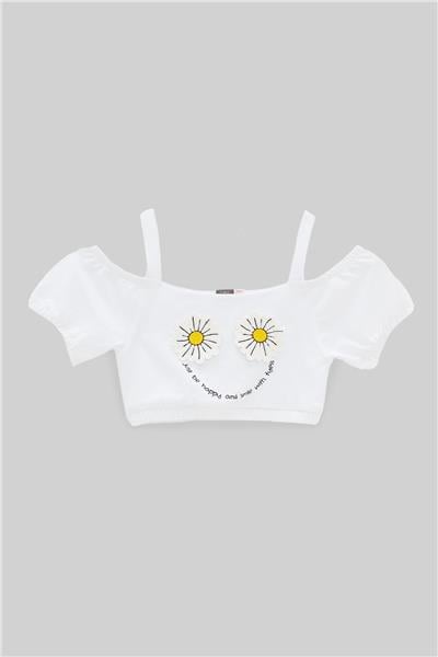 Tyess Kız Çocuk Beyaz T-Shirt