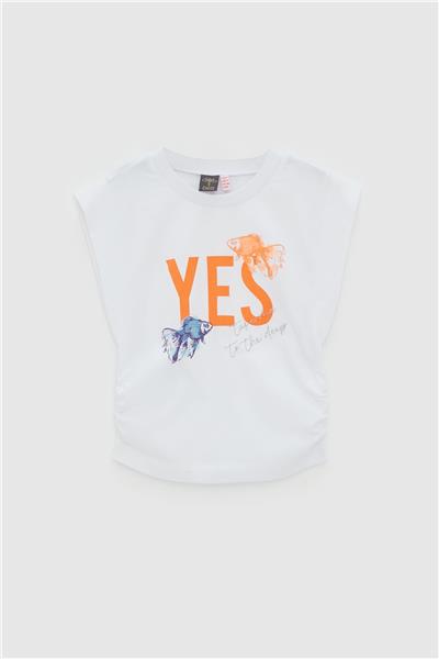 Tyess Kız Çocuk Beyaz T-Shirt