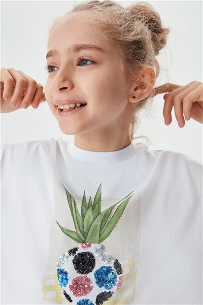 Tyess Kız Çocuk Beyaz T-Shirt