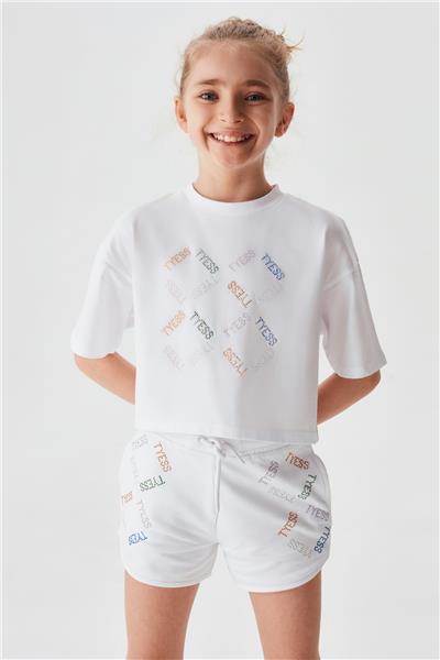 Tyess Kız Çocuk Beyaz T-Shirt