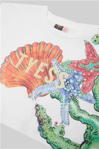 Tyess Kız Çocuk Beyaz T-Shirt