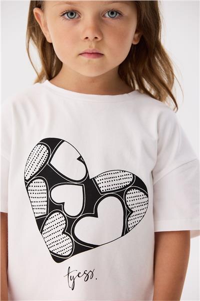 Tyess Kız Çocuk Beyaz T-Shirt