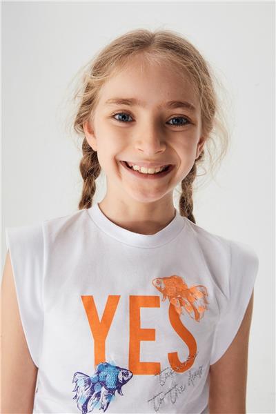 Tyess Kız Çocuk Beyaz T-Shirt