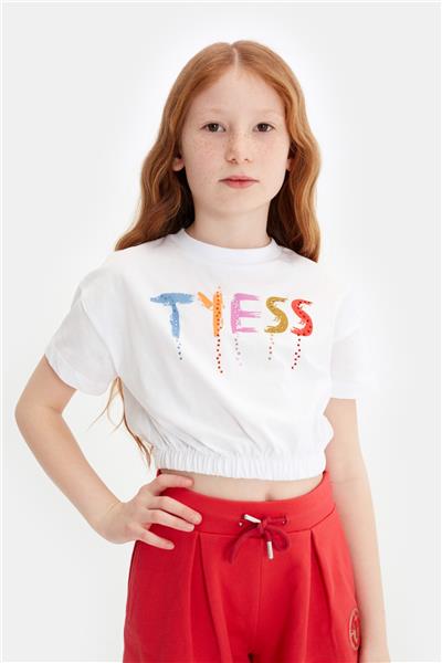 Tyess Kız Çocuk Beyaz Tshirt