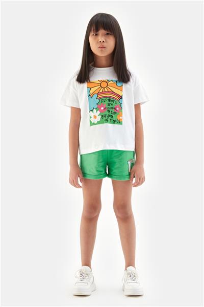 Tyess Kız Çocuk Beyaz Tshirt