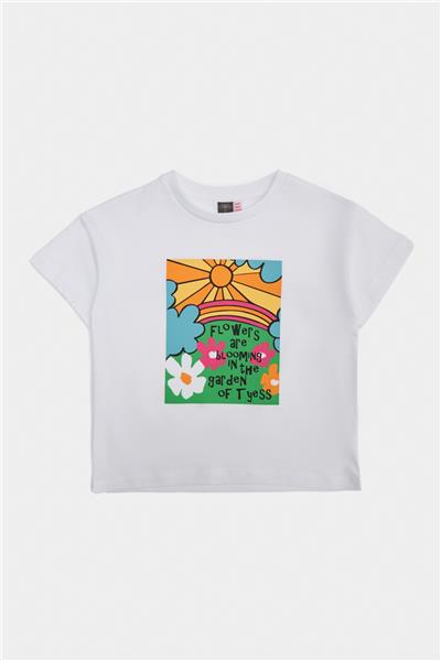 Tyess Kız Çocuk Beyaz Tshirt