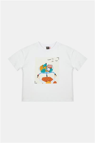 Tyess Kız Çocuk Beyaz Tshirt