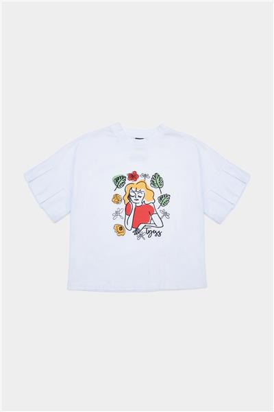 Tyess Kız Çocuk Beyaz Tshirt