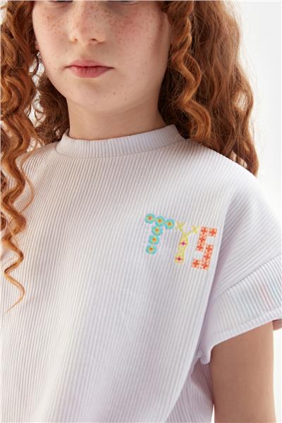 Tyess Kız Çocuk Beyaz Tshirt