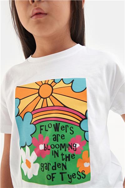 Tyess Kız Çocuk Beyaz Tshirt