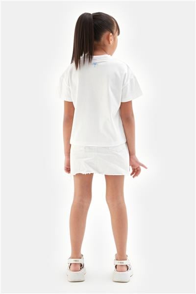 Tyess Kız Çocuk Beyaz Tshirt