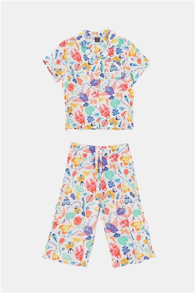 Tyess Kız Çocuk Desenli Pijama Takım