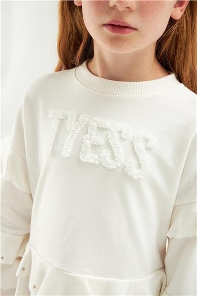 Tyess Kız Çocuk Ekru Sweatshirt