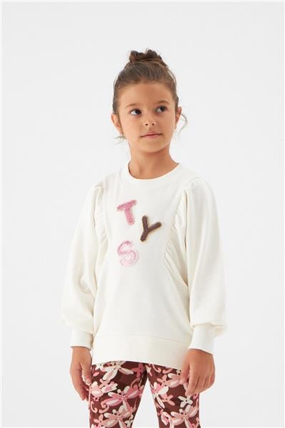 Tyess Kız Çocuk Ekru Sweatshirt