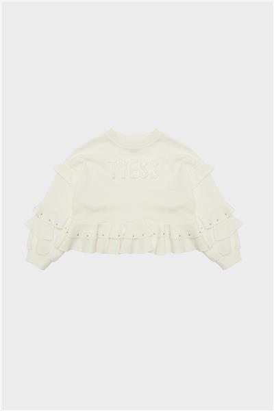 Tyess Kız Çocuk Ekru Sweatshirt