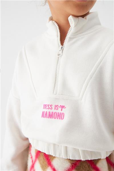 Tyess Kız Çocuk Ekru Sweatshirt