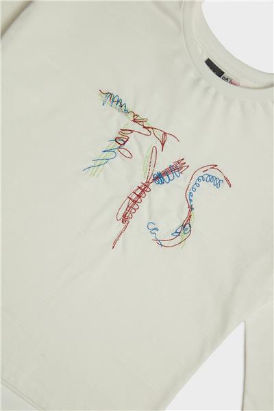 Tyess Kız Çocuk Ekru T-Shirt
