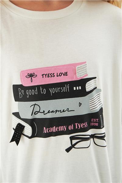 Tyess Kız Çocuk Ekru T-Shirt