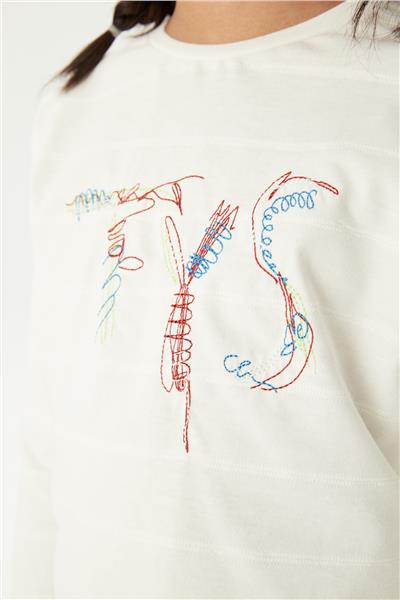 Tyess Kız Çocuk Ekru T-Shirt