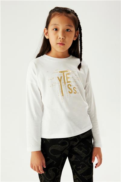 Tyess Kız Çocuk Ekru T-Shirt