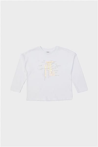Tyess Kız Çocuk Ekru T-Shirt