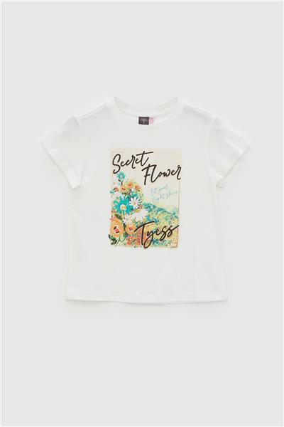 Tyess Kız Çocuk Ekru T-Shirt