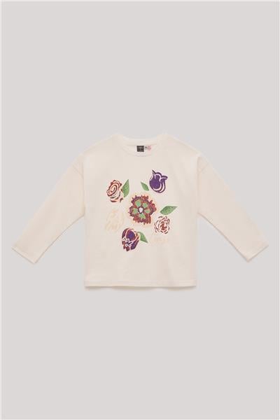 Tyess Kız Çocuk Ekru T-Shirt