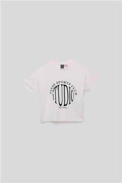 Tyess Kız Çocuk Ekru T-Shirt